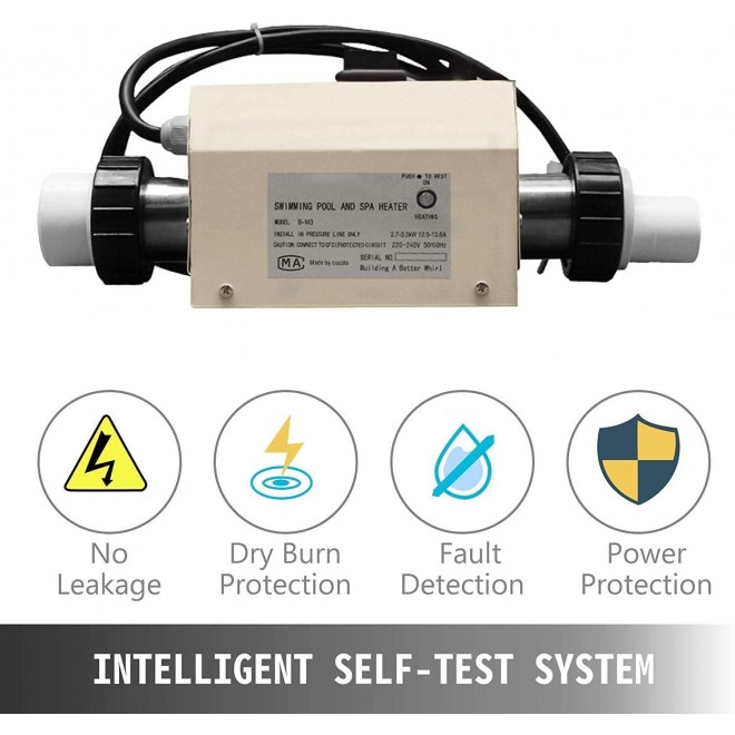 IIS 220V 240V 3KW Premium Quality Water Heater Thermostat Swimming Pool Thermostat SPA Bath Portable Pool Heater Electric Water Heater Thermostat Heater Pump