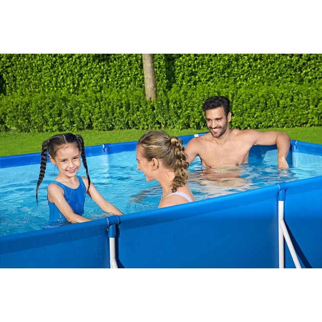 Bestway 56498E Steel Pro Above Ground, 118in x 79in x 26in | Rectangular Frame Pool Only, 118