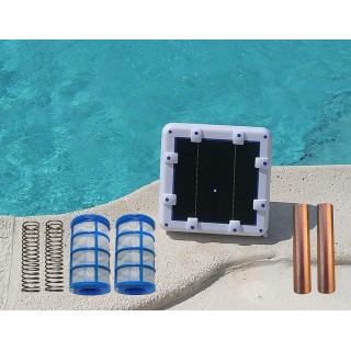 Solar Ionizer 14.0 Volts with LED | Ver 2.0 | 6.5 watts Ionization | Threaded Basket (No Wing-Screw) | Saves Over $1000 in Pool Maint. Costs | 500-40,000 Gallons | High Efficiency | Heavy Duty