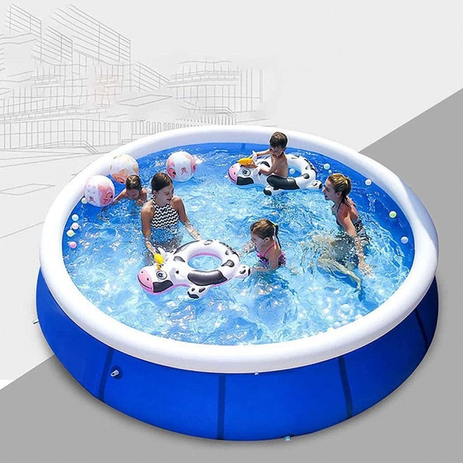 BGSFF Inflatable Swimming Pool for Kids Adults,Large Round Swimming Pool Above Ground,Blow Up Pool with Filter Pump for Garden-A 360x76cm(142x30inch)