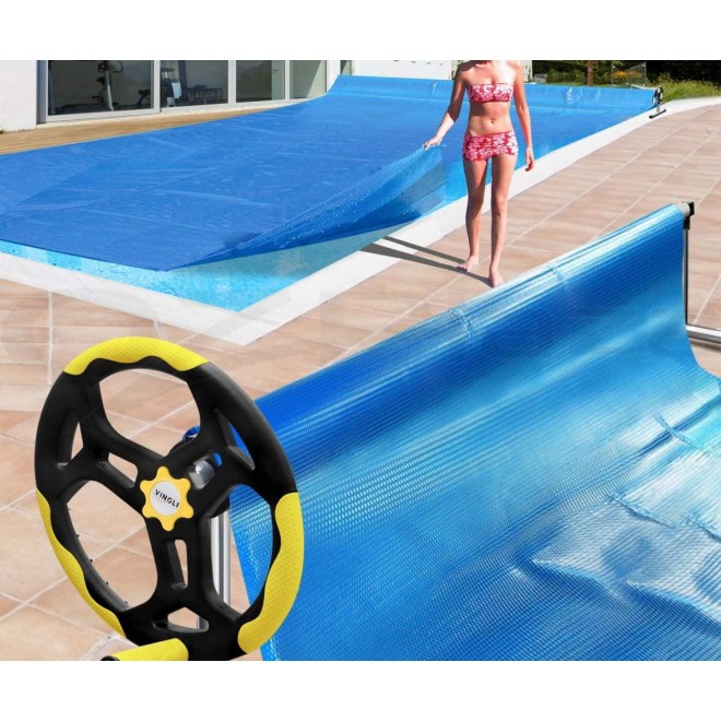 VINGLI 21 Feet Pool Cover Reel Set Pool Solar Cover Reel for Inground Swimming Pool, Aluminum Solar Swimming Inground Cover Blanket Reel (Upgrade)