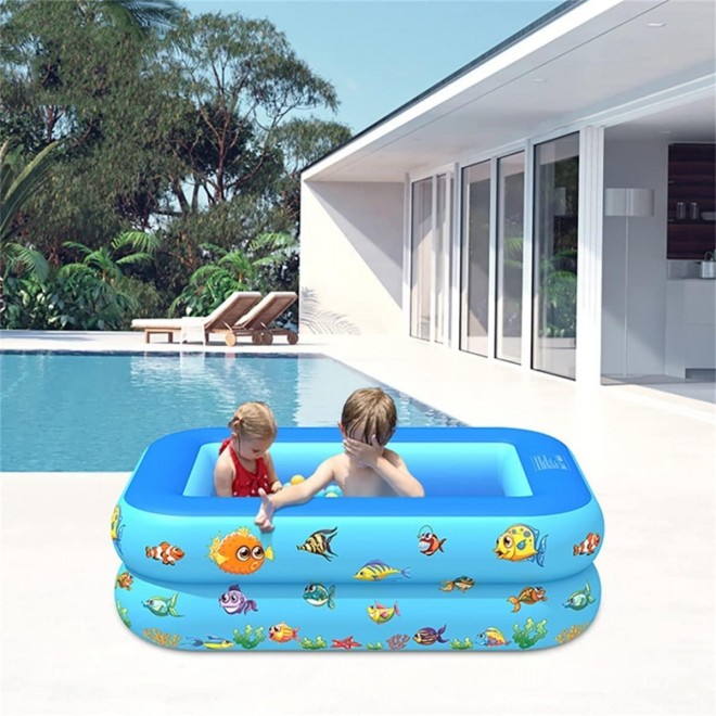 YBAMZQ Inflatable Swimming Pool,for Kids and Adults Large Kids Pool for Backyard Large Blow Up Kiddie Pool for Toddlers Family Outdoor Garden Age 3+