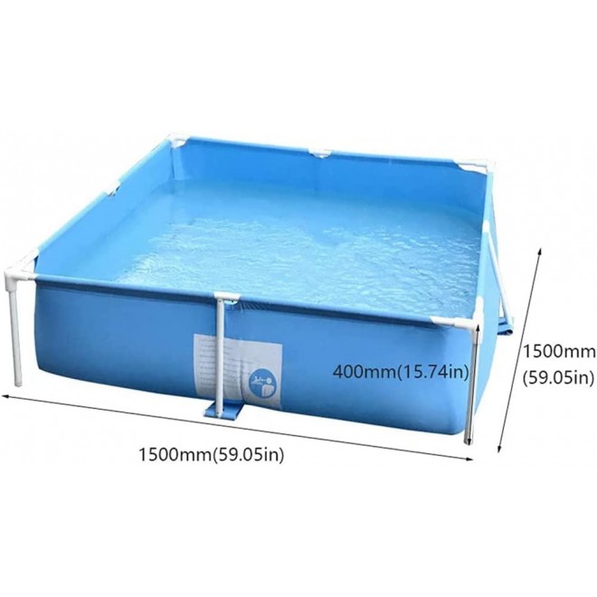ZXMDP 59.05×15.74 inches, Mini Swimming Pool,Metal Frame Pool Rectangle Frame Above Ground Pool Pond Metal Frame Structure Pool