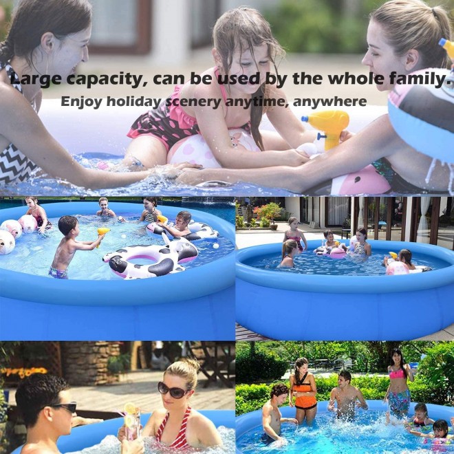 Above Ground Inflatable Swimming Pool - 12ft x 30in Inflatable Pool with Air Pump for Kids and Adults, Kiddie Pool Swimming Pool for Family Fun, Blow up Pool for Garden, Backyard, Summer Water Party