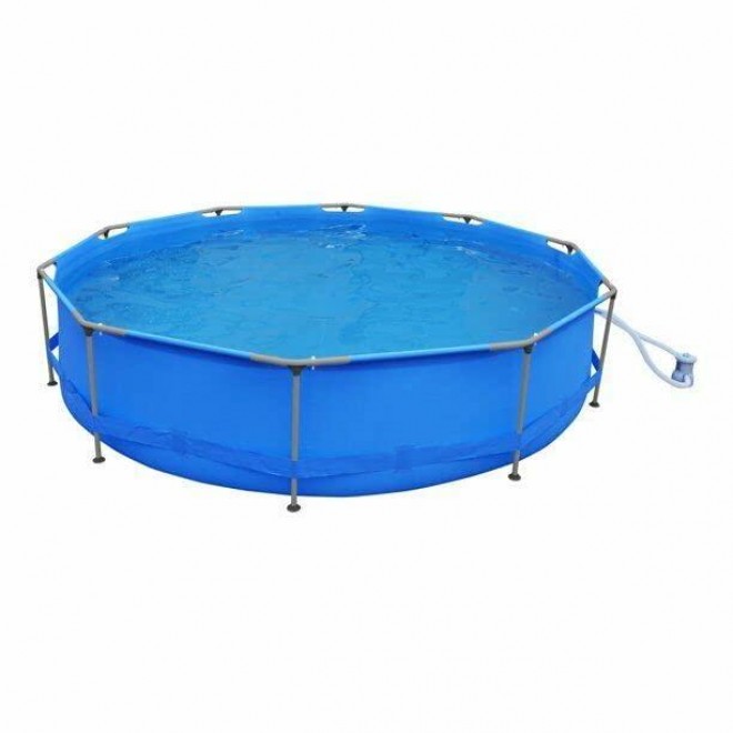 Genuine JL17813US Frame Round 12 Foot Wide 30 in Tall 1,617 Gal Easy aassemblyy Swimming Pool