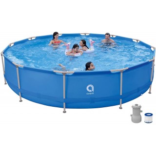 DIMAR GARDEN 12ft Above Ground Swimming Pool for Kids Adults,Outdoor Steel Frame Round Swimming Pool with Filter Pump,Easy Set Pool Backyard Lawn Family