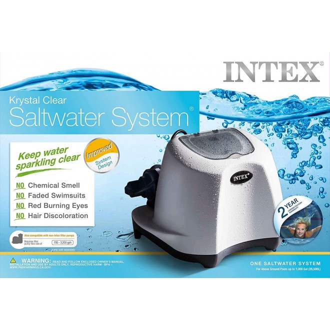 INTEX 26667EG QS500 Krystal Clear Saltwater System with E.C.O. (Electrocatalytic Oxidation) for up to 7000 Gallon Above Ground Pools