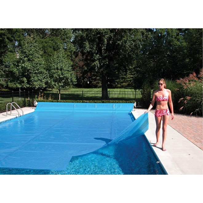 Sun2Solar Blue 16-Foot-by-32-Foot Rectangle Solar Cover | 1600 Series | Heat Retaining Blanket for In-Ground and Above-Ground Rectangular Swimming Pools | Use Sun to Heat Pool | Bubble-Side Down