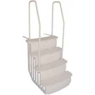 Main Access Easy Entry Steps (Only) with Dual Handrails for 48-54 Inch Above Ground Swimming Pools, Taupe