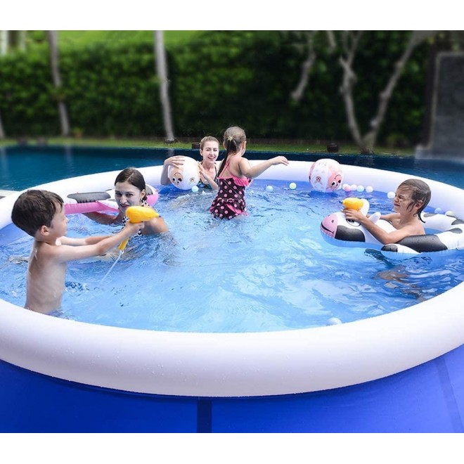 TOE Swimming Pools Inflatable Above Ground Round Lounge Pool for Kiddie Kids Adults Infant Easy Set Swimming Pool for Garden Backyard Outdoor Summer Water Party (Size : 141.735.4in)