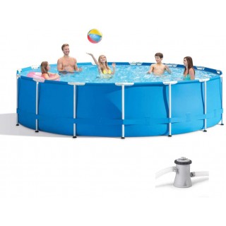 GYHHHM Metal Frame Swimming Pools Inflatable Round Above Ground Swimming Pool for Kids & Adults Easy Set with Filter Pump System 10ft X 30in