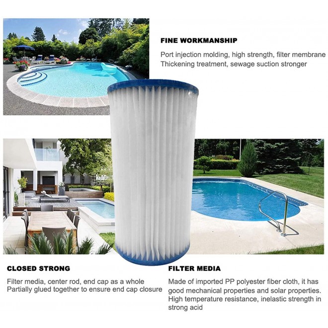 Amberbaby Swimming Pool & Spa Replacement Filter Cartridge, Type A or Type C Filter Cartridge, Pool Replacement Filter Cartridge for Swimming Pool Daily Care 9 Pack