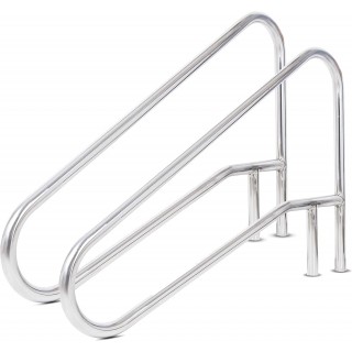 ECOTRIC Pool Handrail Deck Mounted Swimming Pool Step/Stair Rail 304 Stainless Steel Cross Brace 2 Packages