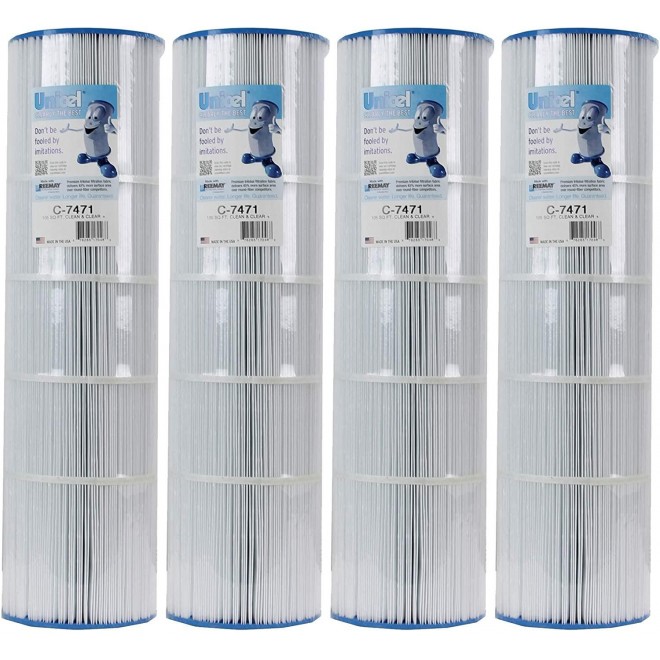 Unicel C7471 Clean & Clear Swimming Pool Replacement Filter Cartridge (4 Pack) - Replaces C-7471, PCC105, and FC-1977