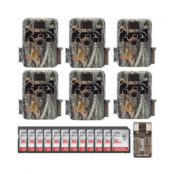 Browning Trail Cameras Dark Ops Extreme (6-Pack) w/ 16GB Cards Bundle - Camouflage