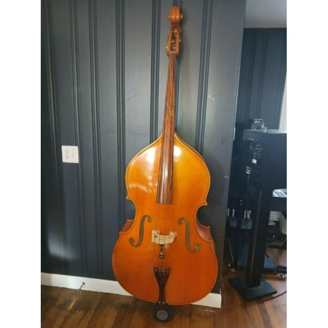 4/4 brown upright, standup bass with soft padded case, great condition