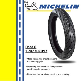 Michelin Road 2 120/70ZR17 Front 190/50ZR17 Rear Motorcycle Tires Set Sport/Touring Bike 58W 73W Radial
