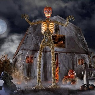Home Accents Terrifying 12-Foot Giant Inferno Pumpkin Skeleton with LifeEyes
