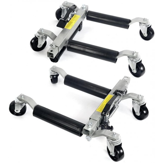 Stark Set of (4) Wheel Dolly Car Skates Vehicle Positioning Hydraulic Tire Jack Truck Rv Trailer Pick Up Dolly Ratcheting Foot Pedal, 1500LBS